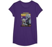 Star Wars The Mandalorian Mando and Grogu Camiseta, Niñas, Morado, M