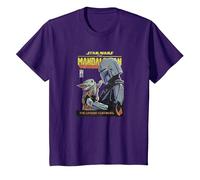Star Wars The Mandalorian Mando and Grogu Camiseta, Niños, Morado, 8 años