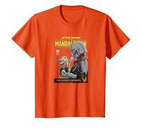 Star Wars The Mandalorian Mando and Grogu Camiseta, Niños, Naranja, 2 años