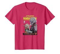 Star Wars The Mandalorian Mando and Grogu Camiseta, Niños, Rojo Jaspeado, 12 años