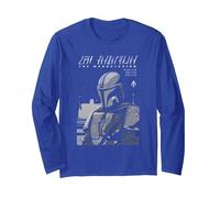 Star Wars The Mandalorian Mando Manga Larga, Unisex para Adultos, Azul Real, XXL