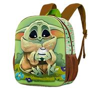 Star Wars The Mandalorian, Mochila 3D Pequeña, 26 x 31 cm, Capacidad 8.5 L, Verde/Marrón