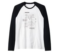 Star Wars The Mandalorian Razor Crest Schematic Camiseta Manga Raglan