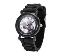 STAR WARS The Mandalorian - Reloj analógico de cuarzo con correa de silicona para niños, BLK, Moderno