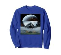 Star Wars The Mandalorian Season 3 Coruscant & Starfighters Sudadera, Unisex para Adultos, Azul Real, L