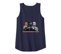 Star Wars: The Mandalorian Temporada 3 Mandalorian Creed Grogu Camiseta sin Mangas, Mujer, Azul Marino, S