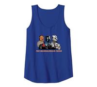 Star Wars: The Mandalorian Temporada 3 Mandalorian Creed Grogu Camiseta sin Mangas, Mujer, Azul Real, L