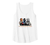 Star Wars: The Mandalorian Temporada 3 Mandalorian Creed Grogu Camiseta sin Mangas, Mujer, Blanco, S
