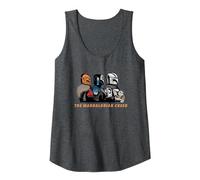 Star Wars: The Mandalorian Temporada 3 Mandalorian Creed Grogu Camiseta sin Mangas, Mujer, Jaspeado Oscuro, M