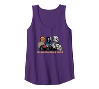 Star Wars: The Mandalorian Temporada 3 Mandalorian Creed Grogu Camiseta sin Mangas, Mujer, Morado, XXL