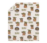 Star Wars The Mandalorian"The Child" Green, Tan, White Super Soft Toddler Blanket