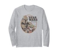 Star Wars: The Mandalorian Vintage Baby Yoda Logo Manga Larga