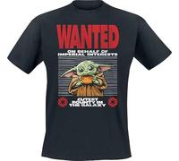 Star Wars The Mandalorian - Wanted - Grogu Hombre Camiseta Negro M 100% algodón Regular