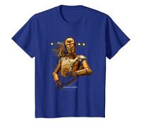 Star Wars The Rise of Skywalker Babu Frik with C3PO Camiseta, Niños, Azul Real, 10 años