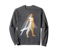 Star Wars The Rise of Skywalker Rey Jedi Warrior Sudadera, Unisex para Adultos, Jaspeado Oscuro, S