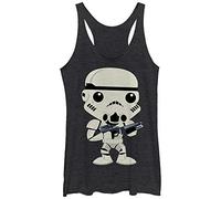STAR WARS Trooper Cutie Women's Racerback Tank Top, Black Heather, XX-Large