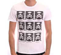 Star Wars Trooper Emotions Camiseta, Blanc, S/S para Hombre