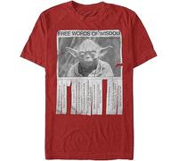 Star Wars Words of Wisdom Camiseta, Rojo, L para Hombre