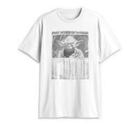 STAR WARS Words of Wisdom T-Shirt Camiseta, Blanco, XL para Hombre