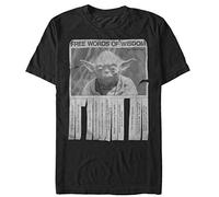 STAR WARS Words of Wisdom T-Shirt Camiseta, Negro, XXL para Hombre