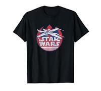 Star Wars X-Wing Flying In Front Of Rebel Logo Camiseta