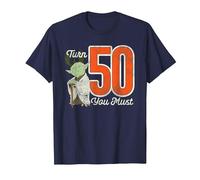 Star Wars Yoda 50 cumpleaños Camiseta, Hombre, Azul Marino, M