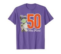 Star Wars Yoda 50 cumpleaños Camiseta, Hombre, Morado Jaspeado, XL