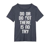 Star Wars Yoda Do Or Do Not Graphic Camiseta Camiseta, Mujer Tallas Grandes, Azul Jaspeado, 2XL Grande