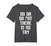 Star Wars Yoda Do Or Do Not Graphic Camiseta Camiseta, Mujer Tallas Grandes, Jaspeado Oscuro, 1XL Grande