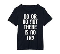 Star Wars Yoda Do Or Do Not Graphic Camiseta Camiseta, Mujer Tallas Grandes, Negro, 1XL Grande