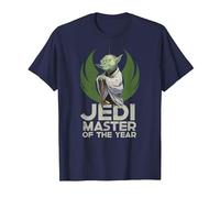 Star Wars Yoda Jedi Master of The Year Camiseta, Hombre, Azul Marino, L
