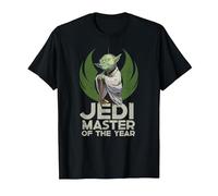 Star Wars Yoda Jedi Master of The Year Camiseta, Hombre, Negro, XXL
