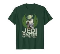 Star Wars Yoda Jedi Master of The Year Camiseta, Hombre, Verde Bosque, M