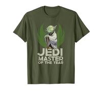 Star Wars Yoda Jedi Master of The Year Camiseta, Hombre, Verde Oliva, XL