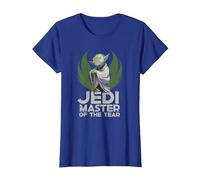 Star Wars Yoda Jedi Master of The Year Camiseta, Mujer, Azul Real, L