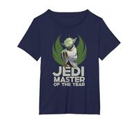 Star Wars Yoda Jedi Master of The Year Camiseta, Mujer Tallas Grandes, Azul Marino, 2XL Grande