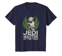 Star Wars Yoda Jedi Master of The Year Camiseta, Niños, Azul Marino, 6 años