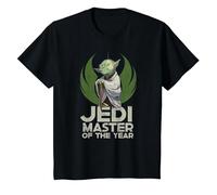 Star Wars Yoda Jedi Master of The Year Camiseta, Niños, Negro, 12 años
