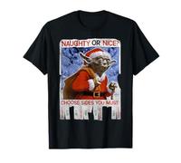 Star Wars Yoda Naughty Or Nice Flyer Navidad Camiseta