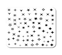 Star White Spark Sparkles Black Symbols Shine Light Mouse Pad para notebooks
