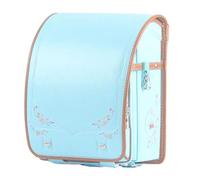 Star-Wind Randoseru Ransel - Mochila escolar japonesa automática para niños y niñas, piel sintética, ligera, cubierta para la lluvia, azul, japonesa