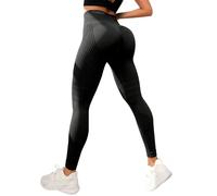 STARBILD Leggings Deportivos Sin Costuras para Mujer, Pantalones Sport Cintura Alta, Mallas Deporte para Fitness Gym Pilates, Sexy sin Costura - Negro S