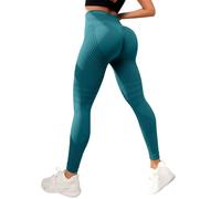 STARBILD Leggings Deportivos Sin Costuras para Mujer, Pantalones Sport Cintura Alta, Mallas Deporte para Fitness Gym Pilates, Sexy sin Costura - Verde L