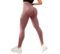 STARBILD Leggings Deportivos Sin Costuras para Mujer, Pantalones Sport Cintura Alta, Mallas Deporte para Fitness Gym Pilates, Sexy sin Costura - Rosa S