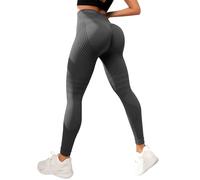 STARBILD Leggings Deportivos Sin Costuras para Mujer, Pantalones Sport Cintura Alta, Mallas Deporte para Fitness Gym Pilates, Sexy sin Costura - Gris M