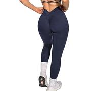 STARBILD Mallas Deporte Elástico para Mujer, Pantalónes Yoga Scrunch Butt, Leggings Deportivos Alta Cintura, para Gimnasio Fitness, E9910-Azul L