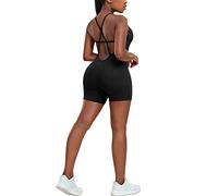 STARBILD Mono Anticelulítico para Mujer, Jumpsuits Deportivo Sexy Push Up, Traje de Yoga para Gimnasio, M6430-Negro M