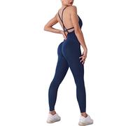 STARBILD Mono Anticelulítico para Mujer, Jumpsuits Deportivo Sexy Push Up, Traje de Yoga para Gimnasio, M4180-Azul XL