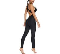 STARBILD Mono Anticelulítico para Mujer, Jumpsuits Deportivo Sexy Push Up, Traje de Yoga para Gimnasio, N1370-Negro 2XL