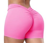 STARBILD V Cut Shorts Deportivo Push Up Mujer, Leggings Corto V Back Scrunch Butt, Hot Pants pour Gym Fitness Yoga, V Scrunch - Rosa M